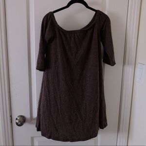 Grey Knit Off-the-shoulder Mini Dress
